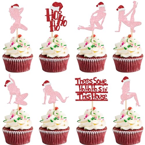 36 PCS Christmas Cupcake Toppers Assembled Double Sided Merry Christmas Cupcake Picks for Xmas Theme Baby Shower Girls Birthday Party Cake Decorations Supplies