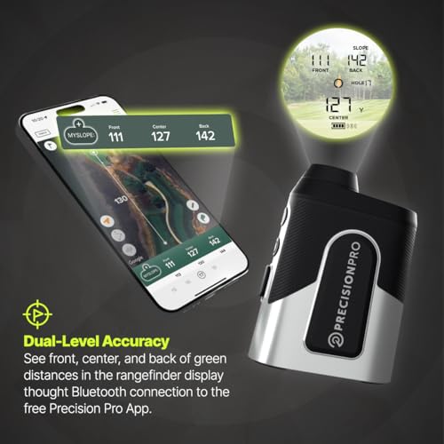 Precision Pro Titan Elite Golf Range Finder with GPS. Golf Range Finder with Built in GPS, Distances, Slope Switch, Magnetic Grip, Waterproof, Tournament Legal, 999 Yard Range