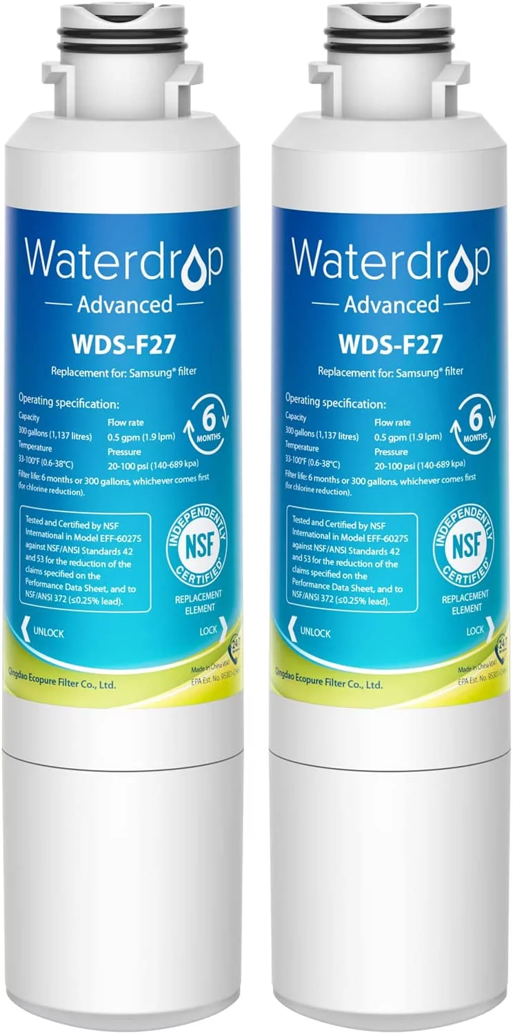 Waterdrop DA29-00020B Water Filter, Replacement for Samsung HAF-CIN/EXP, DA29-00020A/B, DA29-00020B-1, RF263BEAESR, RF28HMEDBSR, RS25J500DSR, RF4287HARS