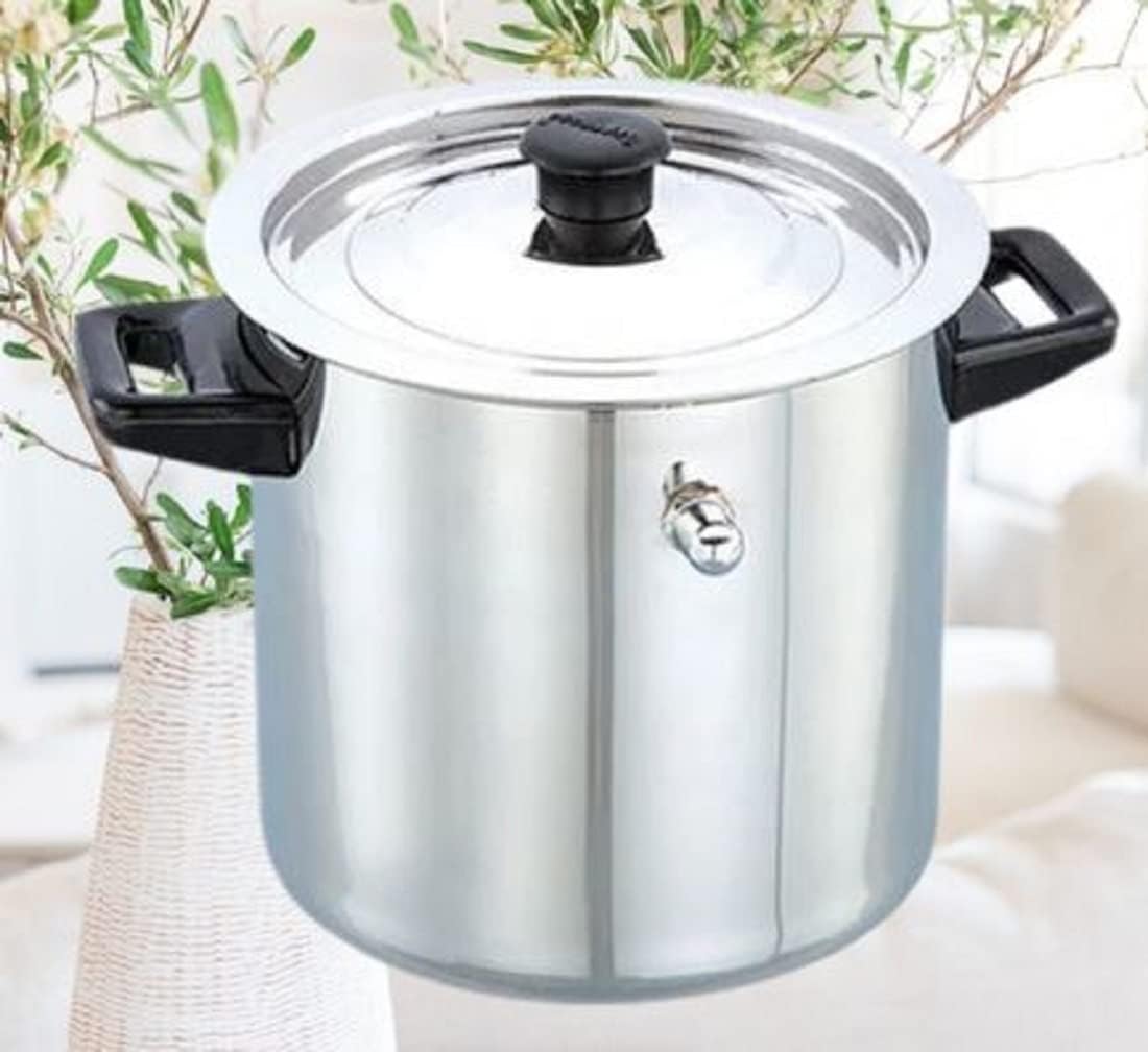 USA Deals 365 Traditional Milk Boiler | Milk Cooker | Double Wall | Stainless Steel Cookware-Milk Pot- Boiler with Whistle and Funnel (2 Liters)
