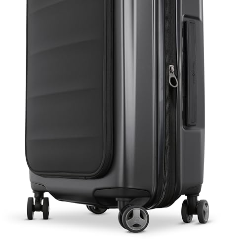 Samsonite Carry-On Pro Front Pocket Hardside Expandable 21-Inch Octiv Luggage: Durable & Impact Resistant, 360° Aero Trac Spinner Wheels, Adjustable Telescopic Handle, TSA Approved Lock - Silver