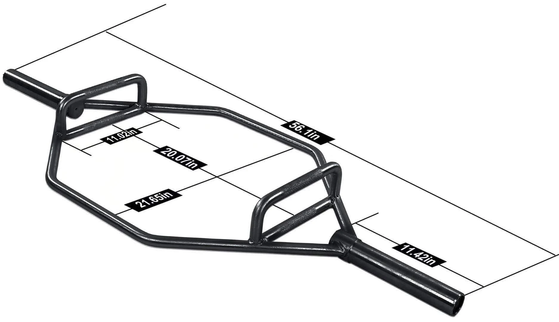 HulkFit Olympic 2-Inch Hex Weight Lifting Trap Bar, 1000-Pound Capacity, Black