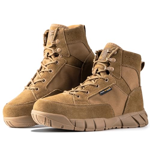 FREE SOLDIER Waterproof Hiking Work Boots Men's Tactical Boots 6 Inches Lightweight Military Boots Breathable Desert Boots