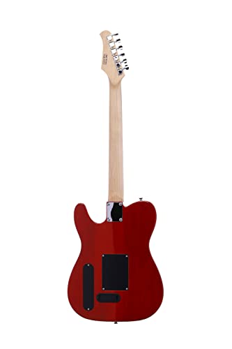 IYV 6 String IYV-ITAP-200 Hollow Semi-Aucoustic Electric Guitar, Trans Red, Right, ITAP-200