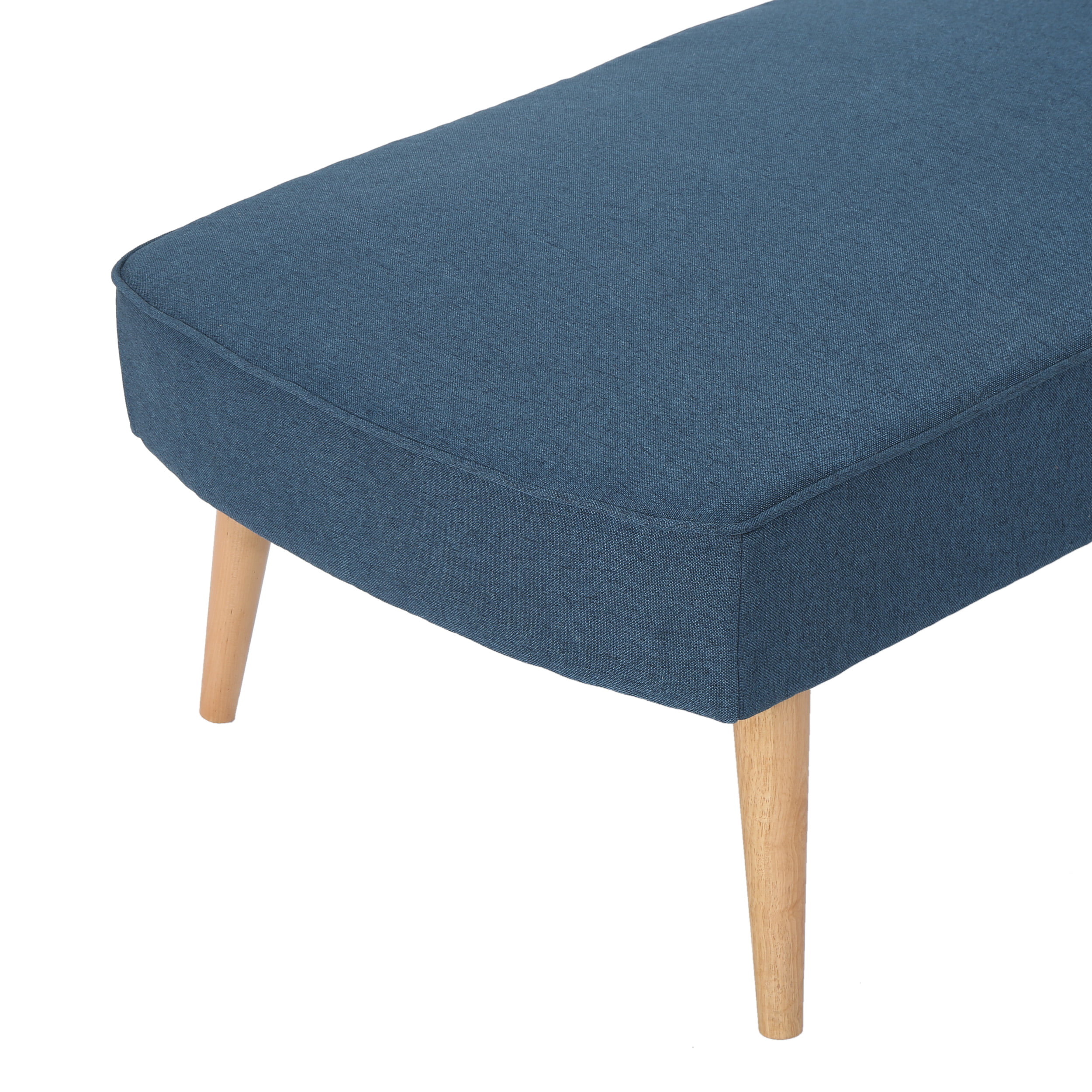 Jolie Mid Century Modern Fabric Chaise Lounge, Navy Blue