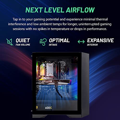 Skytech Nebula Gaming PC Desktop, Ryzen 5 5600 3.5 Ghz (4.4GHz Turbo Boost), NVIDIA RTX 3050 6GB GDDR6, 1TB SSD, 16GB DDR4 RAM 3200, 650W Gold PSU, Wi-Fi, Win 11 Home