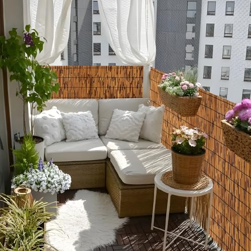 Natural Bamboo Reed Fence,6FT X 16.4FT Bamboo Fencing Privacy Reed Screening for Outdoor,Gallery,Restaurant,Hotel,Patio