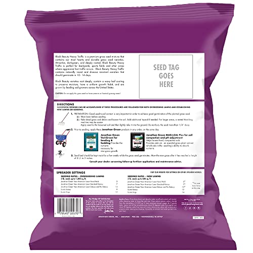Jonathan Green (10980) Black Beauty Heavy Traffic Grass Seed - Cool Season Lawn Seed (25 lb)