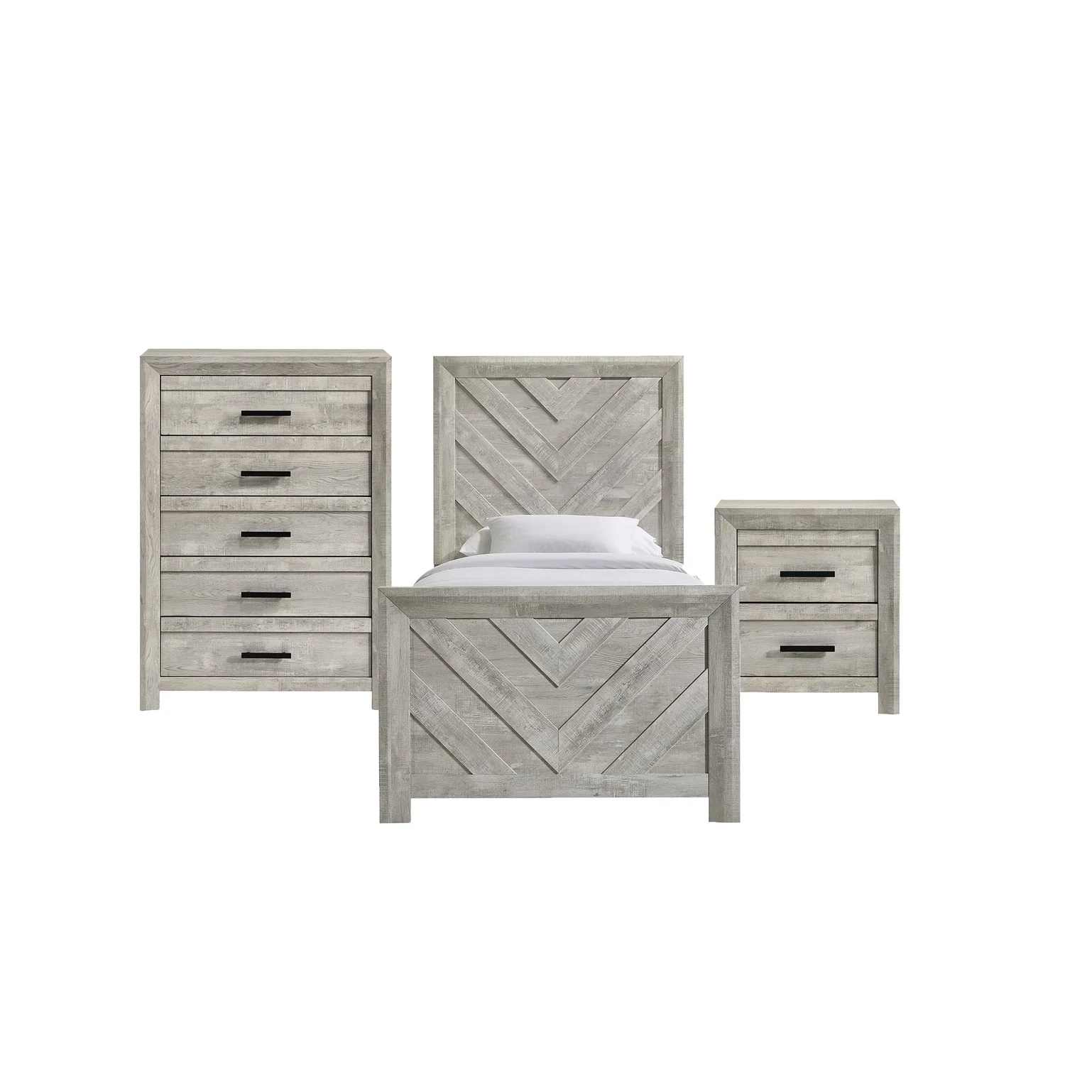 Picket House Furnishings Keely Twin Panel 3PC Bedroom Set in White