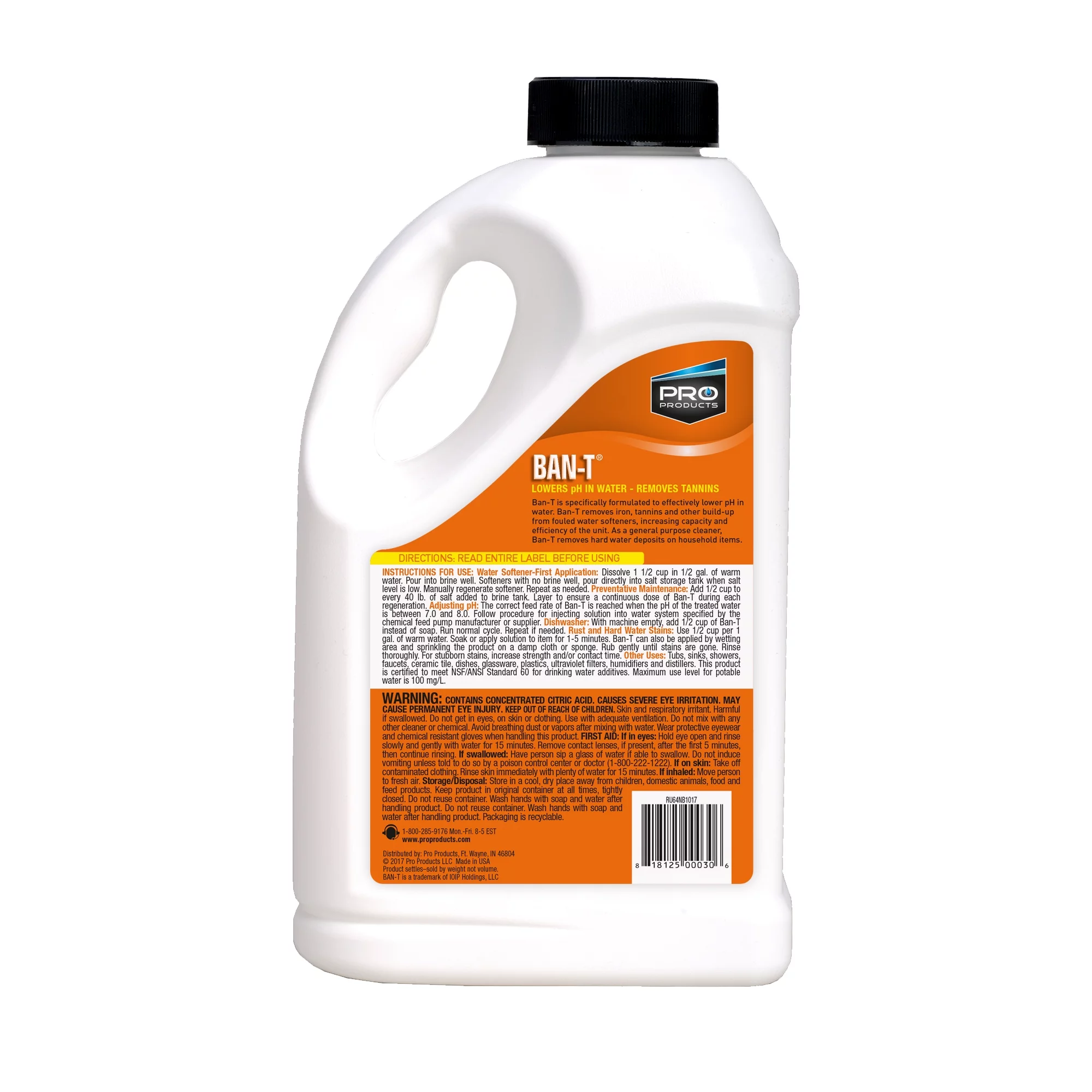 Pro Products Ban-T RU04B Resin Cleaner and PH Adjustment, Environmentally Friendly, 4 Pound