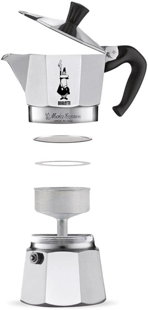 Bialetti - Moka Express: Iconic Stovetop Espresso Maker, Makes Real Italian Coffee, Moka Pot 12 Cups (22 Oz - 670 Ml), Aluminium, Silver