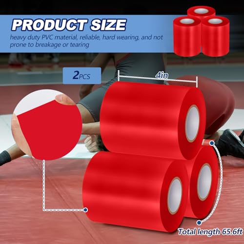 Pangda 2 Rolls 3 or 4 Inch x 65.6 ft Wrestling Mat Tape Carpet PVC Rug Gym Mat Tape 7 Mil for Gym Wrestling Grappling Exercise Seaming Home Gymnastics Jiu Jitsu Floor
