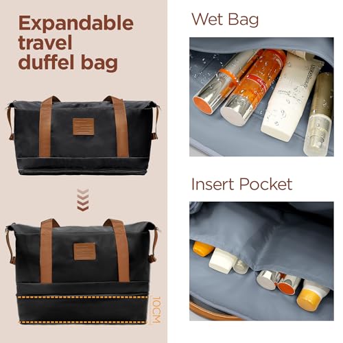 SHOWKOO Luggage Sets 3 Piece Hardside Expandable Suitcase with Double Spinner Wheels Tsa Lock, (Beige White, 5 piece set)