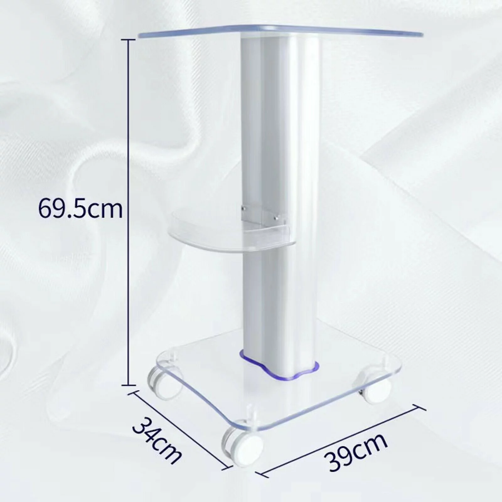 TOOL1SHOoo Beauty Salon Rolling Acrylic Cart Load 45Kg, Silent Beauty Instrument Special Cart