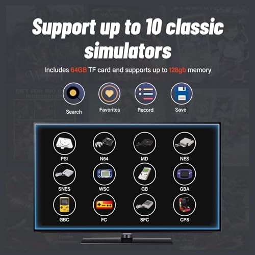 Yuieapl Retro Gaming Console, with 30000+ games built in, 4KHDMI Output, dual 2.4GHz wireless controllers - plug and play