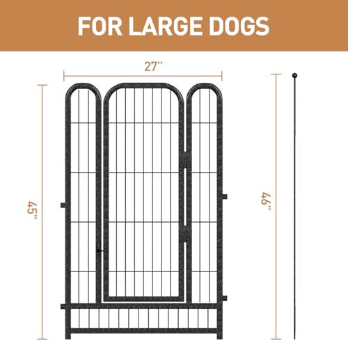 Metal Dog Playpen, 40 Inch Height 16 Panels, Large Dog Fence for Large/Medium/Small Dogs Indoor & Outdoor Bliss, Perfect Dog Pen for Camping, Yard, and RV | Black-Silver