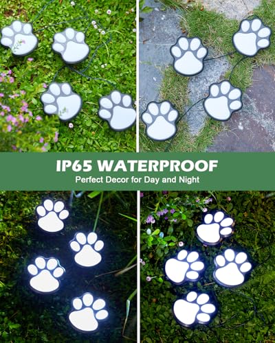 Solar Mushroom Garden Lights for Outside, 20 LED 32.8FT Solar Pathway Lights Outdoor Waterproof for Fence with 8 Lighting Modes for Patio Yard Decorative