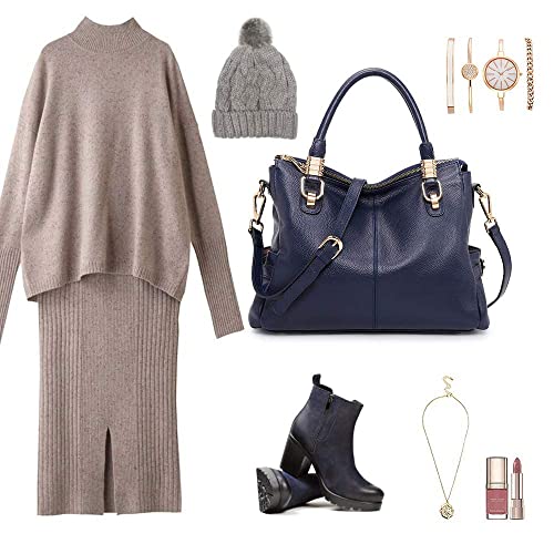 Kattee Soft Women Genuine Leather Purses and Handbags Satchel Tote Shoulder Bag