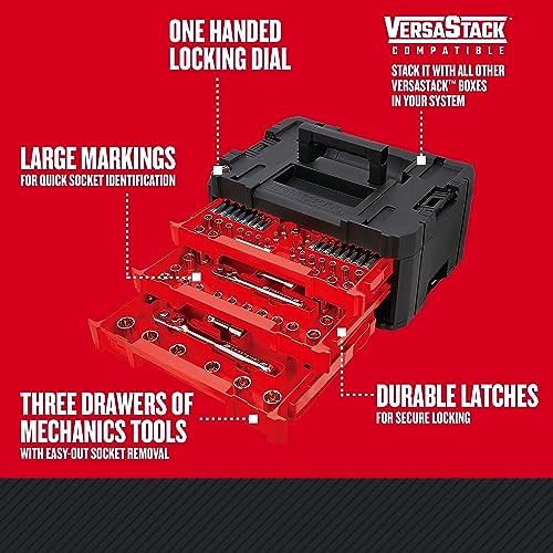 Craftsman 262-Piece Mechanic Tool Set, Master Socket Set with 3-Drawer VERSASTACK Tool Box, SAE/Metric Set (CMMT45309)