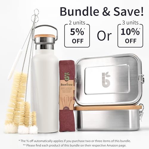 Bambaw 32 oz Water Bottle | Insulated Water Bottles | Water Bottle Stainless Steel | Insulated Travel Water Bottle | Insulated Water Bottle | Stainless Steel Water Bottles | 1 Liter Water Bottles