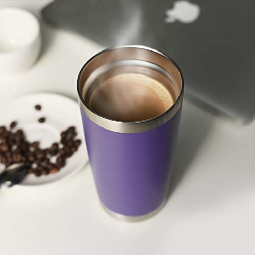 DOMICARE 20oz Stainless Steel Tumbler Bulk with Lid, Double Wall Vacuum Insulated Travel Mug, Powder Coated Coffee Cup, Powder Black, 8 Pack