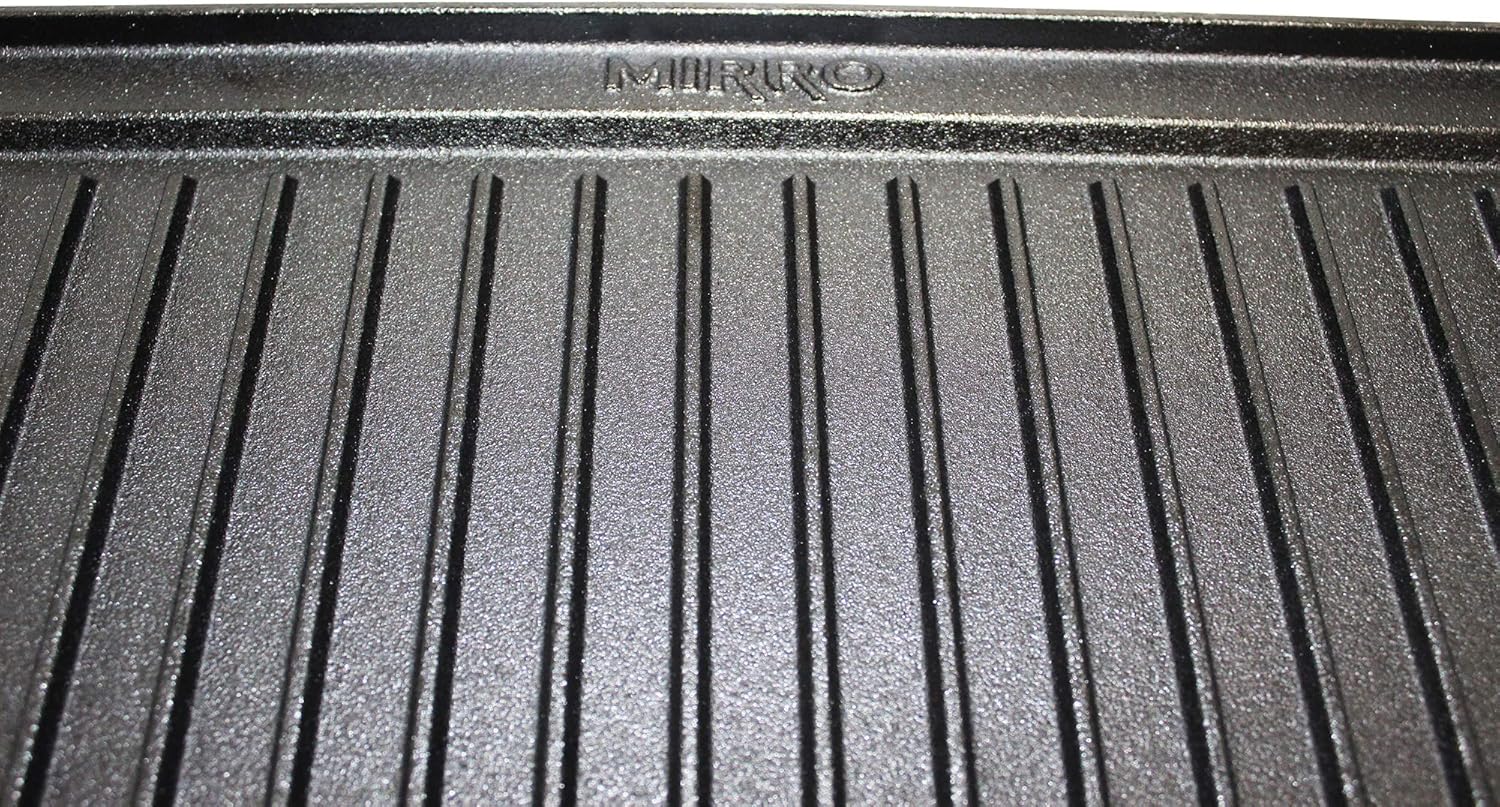 Mirro MIR-19055 Pre-Seasoned Ready to Use Cast Iron Reversible Grill/Griddle with Handles 20 Inch x 10.5 Inch, Black