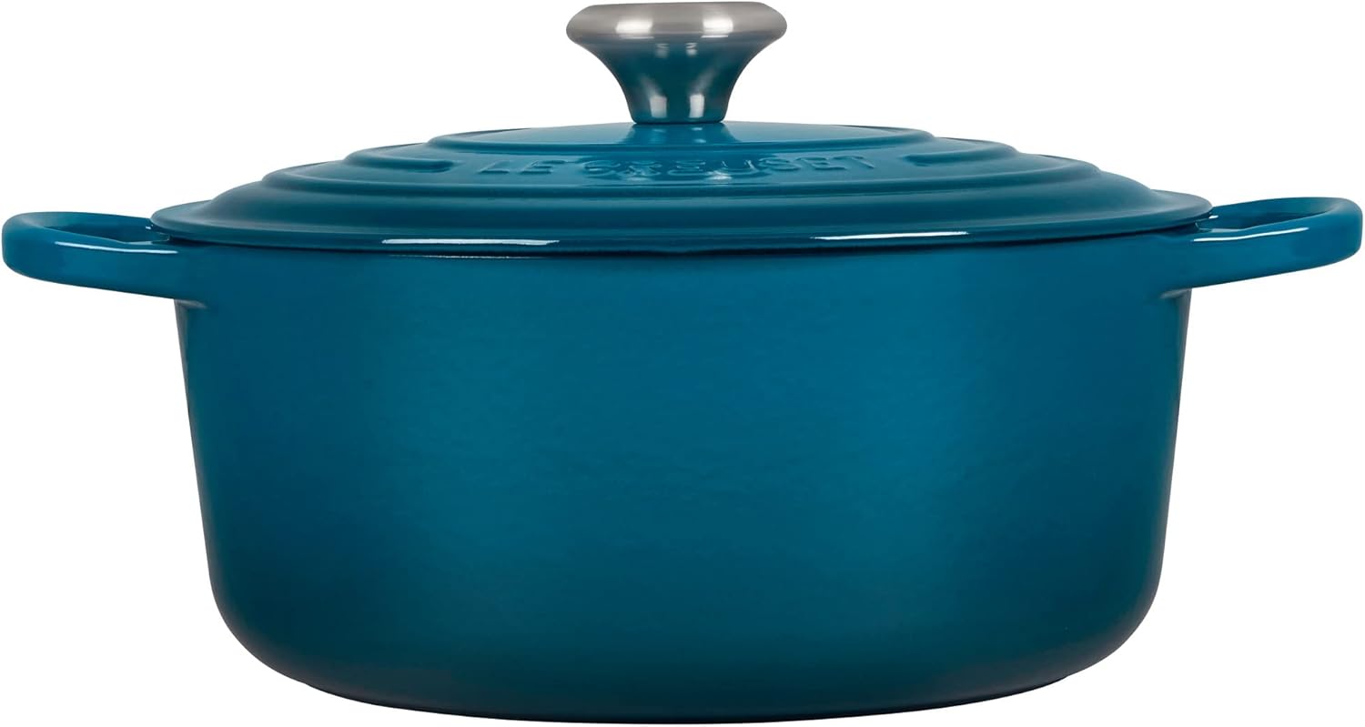 Le Creuset Enameled Cast Iron Signature Round Dutch Oven, 5.5 qt., Deep Teal