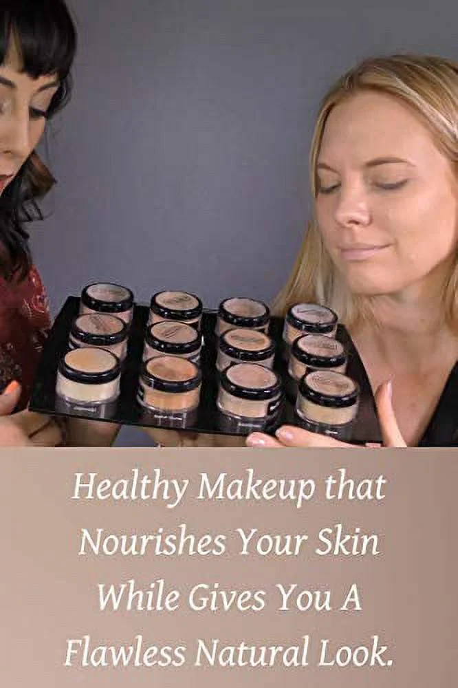 Ageless Derma Mineral Face Powder Foundation Makeup. Natural Loose Foundation with Vitamin and Green Tea. Made in USA