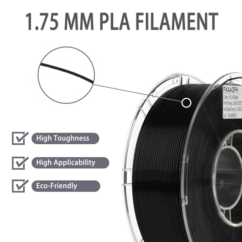 Rainbow 3D PLA Printer Filament 1.75 mm, Matte 3 D PLA Printing Print Filament +/-0.03mm, 1kg/2.2lbs