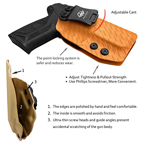 Ruger Security 9 Holster IWB Kydex Holster Custom Fit: Ruger Security 9 Pistol Case- Inside Waistband Carry - Adj. Cant Retention - Cover Mag-Button - No Wear - No Jitter