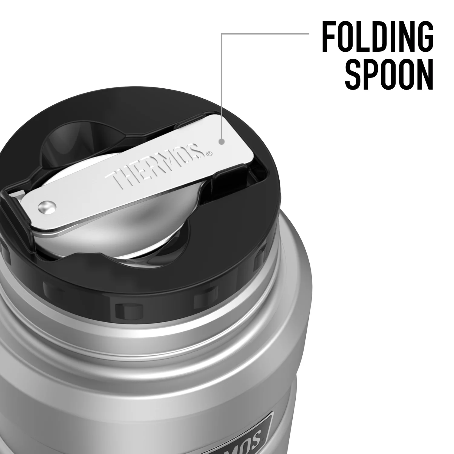 LSU Diagonal Stripes THERMOS STAINLESS KING Stainless Steel Food Jar with Folding Spoon, Vacuum insulated & Double Wall, 16oz