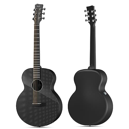 Enya X4 PRO Carbon Fiber Acoustic Electric Guitar, 41-Inch Full Size Cutaway Design, AcousticPlus Pickup System with Built-in Effects & Tuner, Includes Deluxe Hard Case, Leather Strap, Cable