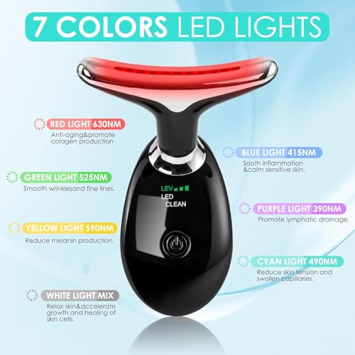 Facial Massager Red-Light-Therapy-for-Face and Neck, Face  culpting Wand with 7 Color