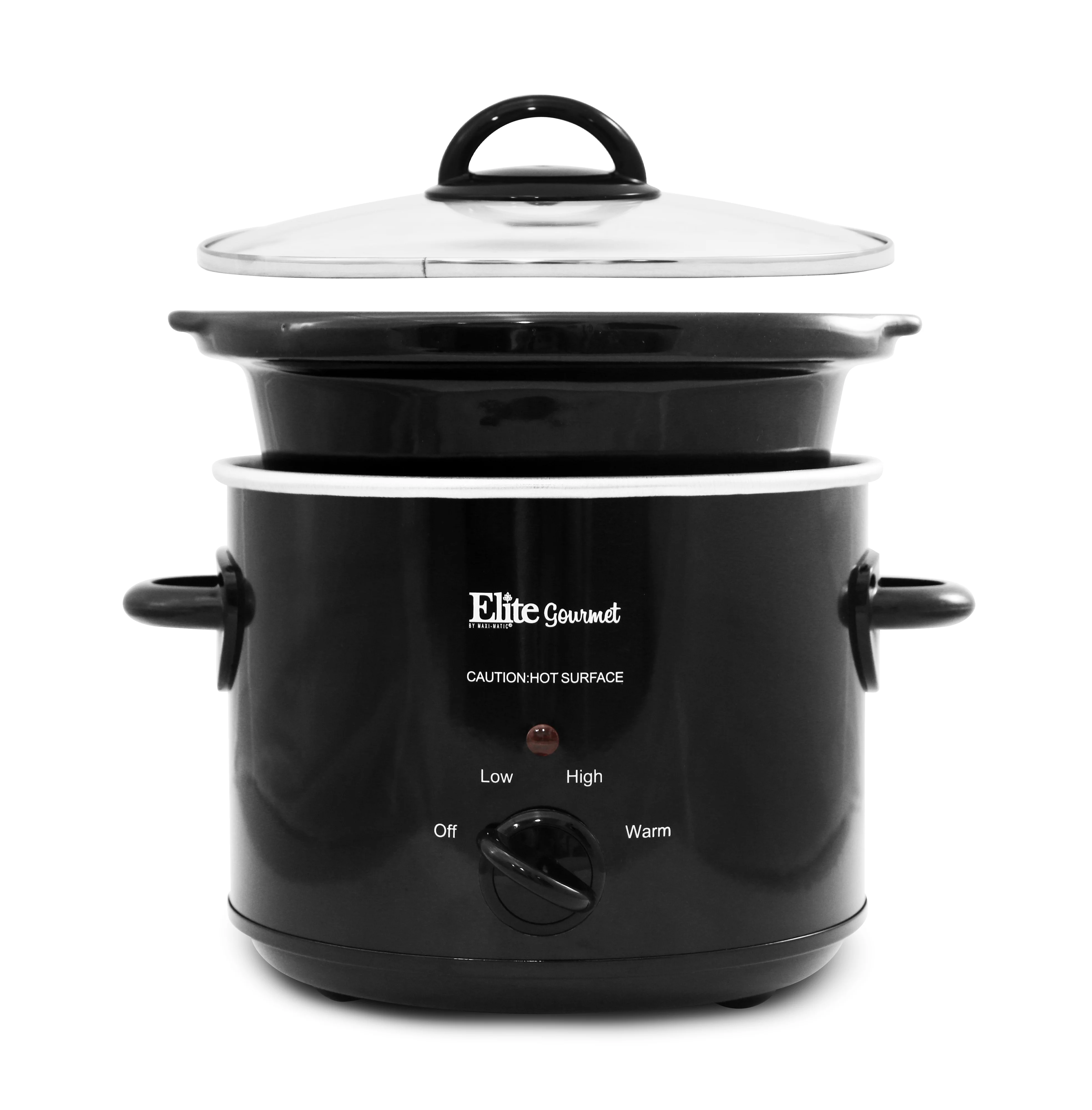 Elite Gourmet MST-350B 3-Quart Slow Cooker, Black