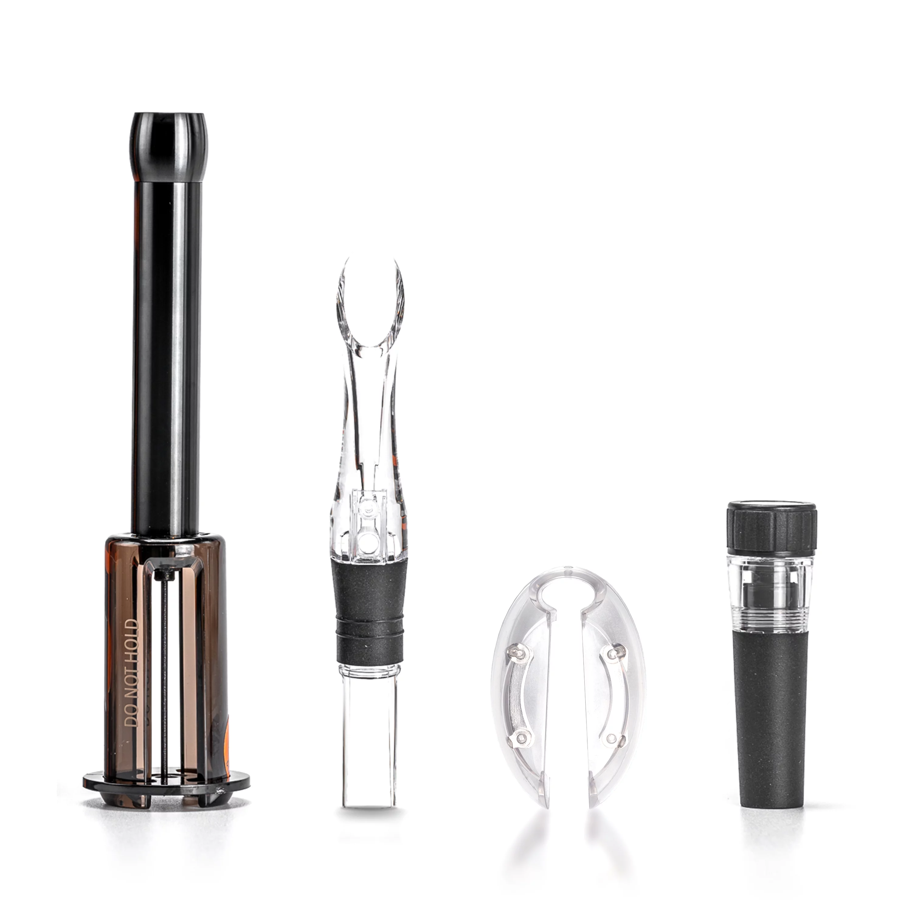 Cork Genius Wine Opener Set (4-Piece) with Wine Accessories - Includes Air Pump Bottle Opener, Bottle-Top Aerator, Wine Foil Cutter, and Vacuum Seal Wine Stopper - Premium Stainless Steel Materials