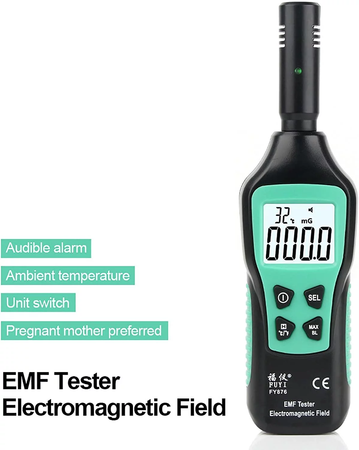 Electromagnetic Radiation Detector Handheld EMF Meter Electronic Electromagnetic Radiation Detector Monitor Household High Precision Wave Radiation Tester Digital LCD EMF Detector