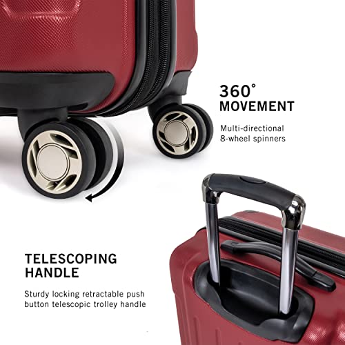 Kenneth Cole REACTION Renegade Luggage Expandable 8-Wheel Spinner Lightweight Hardside Suitcase, Navy Blue, 20-Inch Carry On