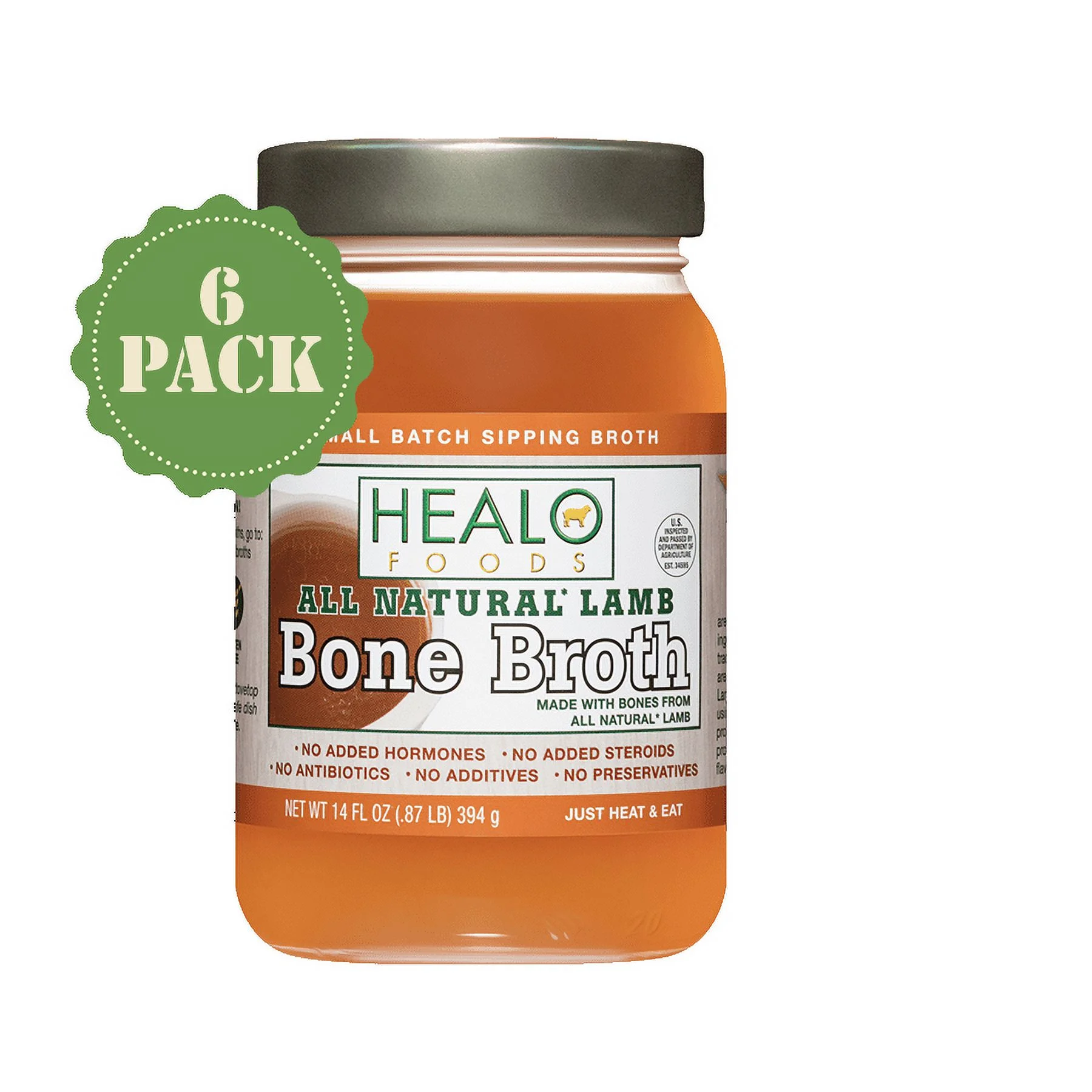 Healo Foods All Natural Lamb Bone Broth 6-Pack