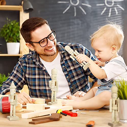 Christmas Wooden Nutcrackers Unpainted Nutcracker 12Pcs Christmas Unfinished Nutcracker Figures DIY Nutcracker Blank Nutcracker