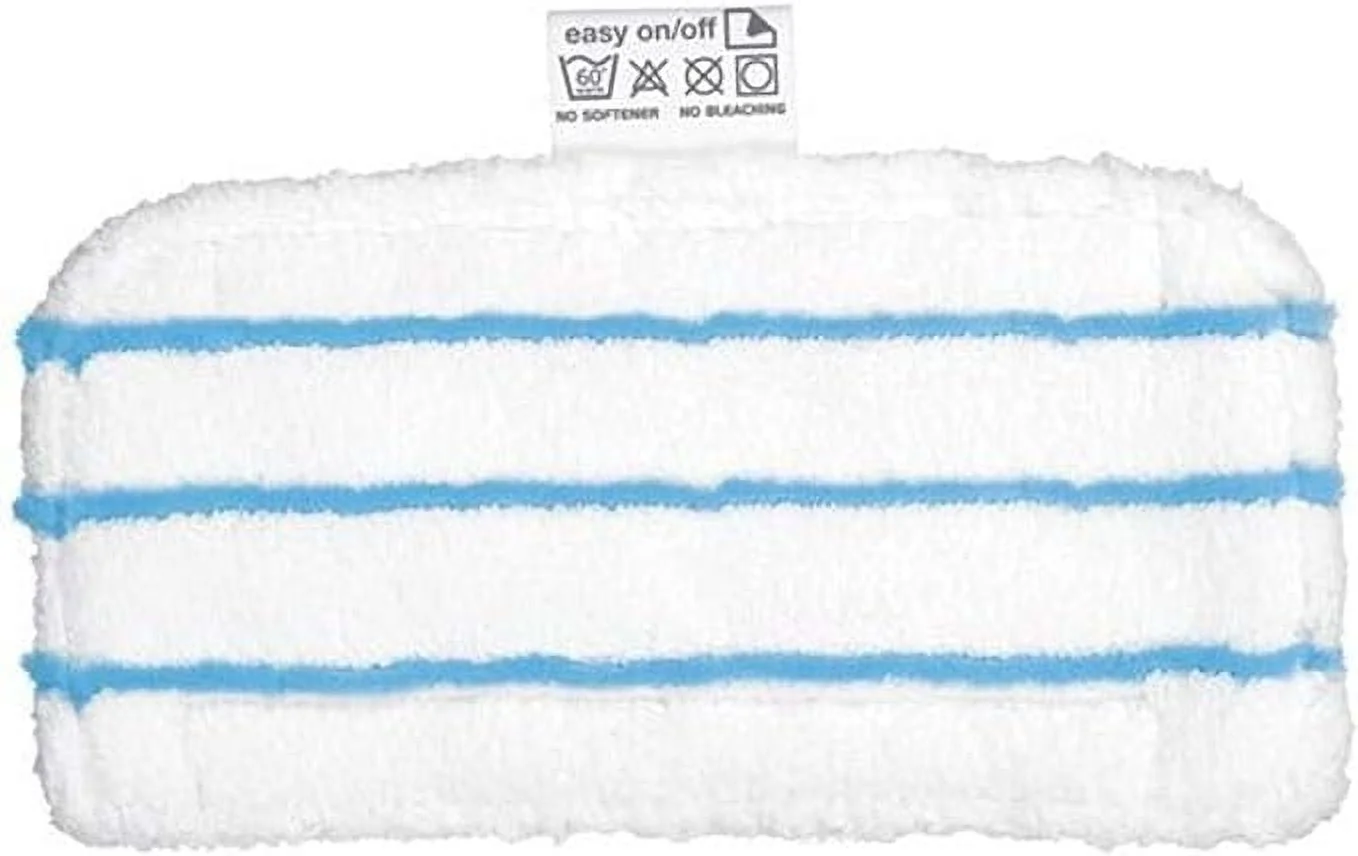 BLACK+DECKER SMP20 Steam-Mop Washable Microfiber Pads, White With Blue Stripes as Pictured