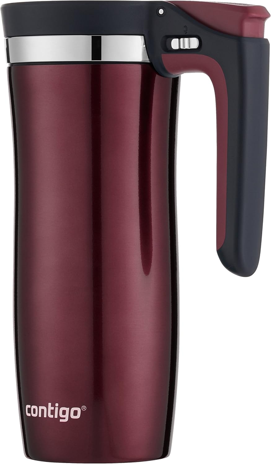 Contigo Handled Vacuum-Insulated Stainless Steel Thermal Travel Mug with Spill-Proof Lid & Luxe Vacuum-Insulated Stainless Steel Thermal Travel Mug, Leak-Proof 16oz Reusable Coffee