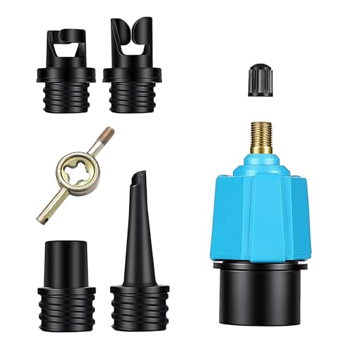 Paddle Board Pump Adapter, SUP Valve Adapter for Inflatables with 4 Conventional Air Valve Nozzles Air Pump Attachment for Paddleboard Pump Stand Up Paddle Boat Inflatable Bed