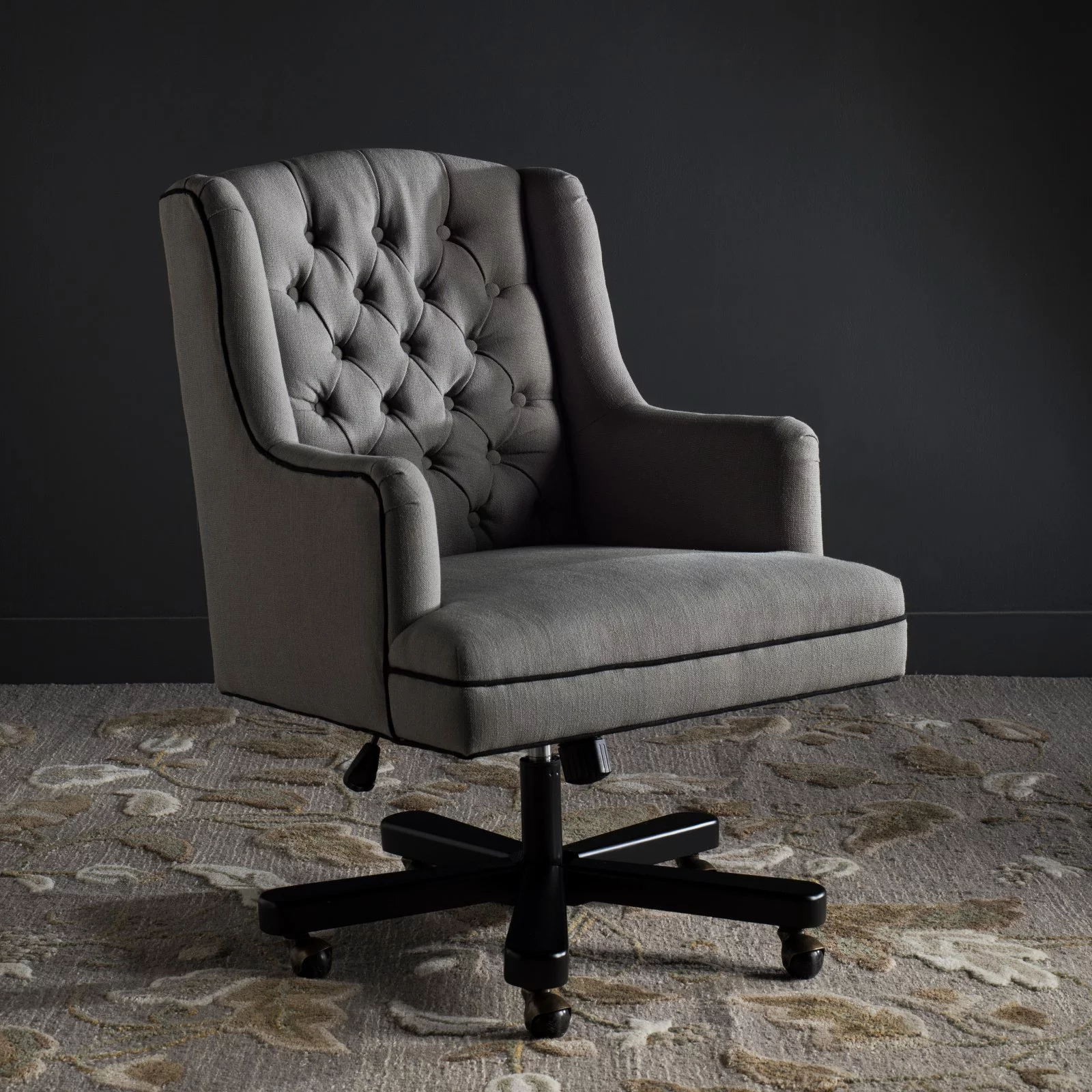 Safavieh  Nichols Adjustable Swivel Granite/ Black Desk Chair - 26.4