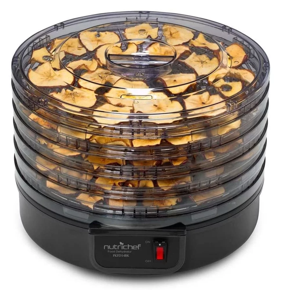 NutriChef Electric Countertop Food Dehydrator - Professional Multi-Tier Food Preserver - Black