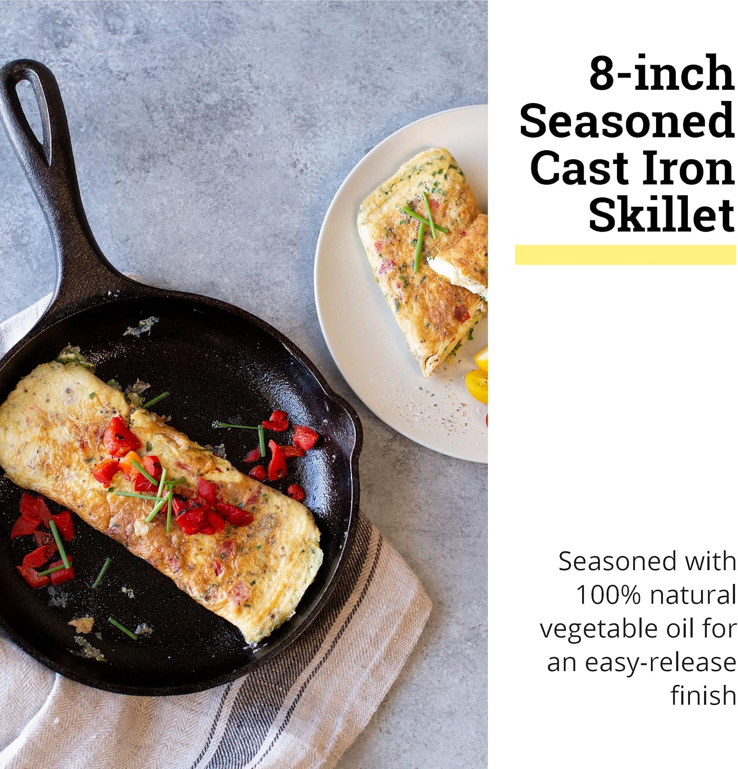Lodge Cast Iron Chef Collection Skillet, Pre-seasoned - 8 in