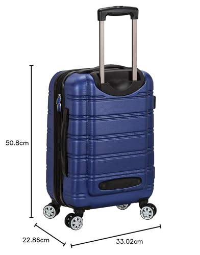 Rockland Melbourne Hardside Expandable Luggage with Spinner Wheels, 2TONENAVY, 2 Piece (20/28)