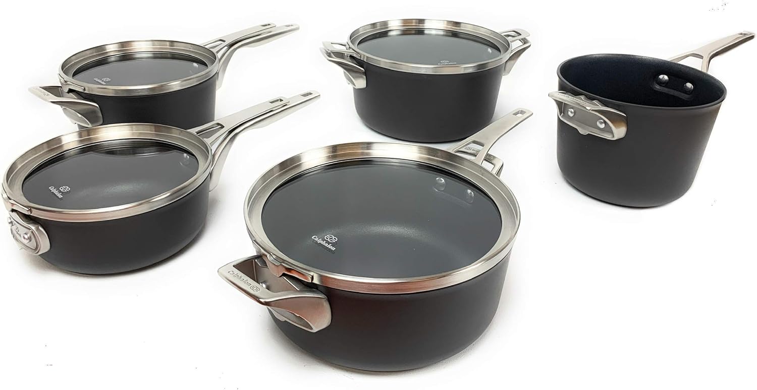 Calphalon Premier 12-piece Hard Anodized Space Saving Cookware