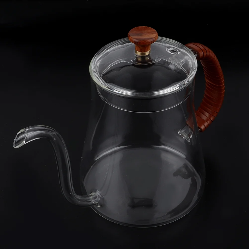 Viccilley Coffee Kettle Thickened Glass Gooseneck Kettle Tea Pour Over Kettle Coffee Dripper 600ML