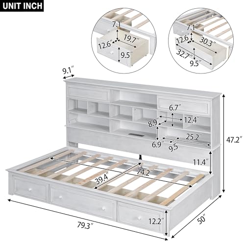 LZ LEISURE ZONE Twin Size Daybed with Trundle, Upholstered Twin Daybed Frame, Tufted Upholstered Design Daybed and Trundle Set, Twin Size Daybed Frame, Black