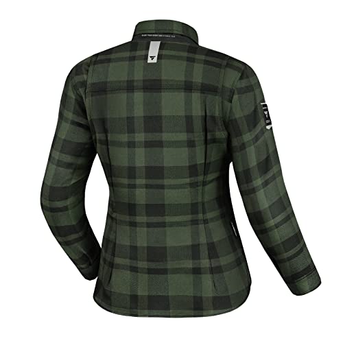 SHIMA RENEGADE LADY 2 Motorcycle Shirt for Women - Armored Plaid Biker Flannel Jacket with FiberQL - Aramid and Cooling layer